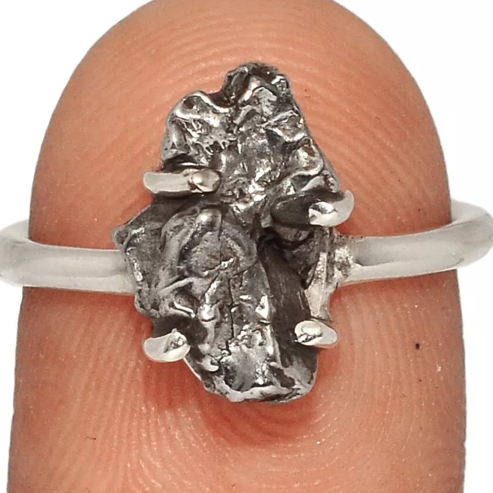 Meteorite Campo Del Cielo silver rings - Picture 6 of 7